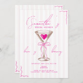 Espresso Martini Mocha Mousse Pink Brautparty Einladung (Vorne/Hinten)