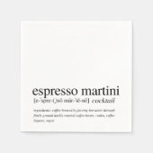 Espresso Martini Modern Quote Black Typografy Nick Serviette (Vorderseite)