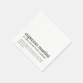 Espresso Martini Modern Zitat Schwarze Typografie Serviette (Ecke)