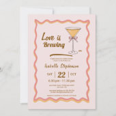 Espresso Martini Modernes Wavy Coffee Brautparty Einladung (Vorderseite)