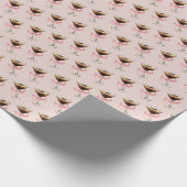 Espresso Martini Muster Pink Geschenkpapier (Ecke)