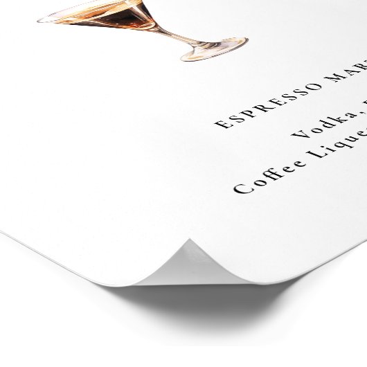 Espresso Martini nach dem Abendessen trinken Poster (Ecke)