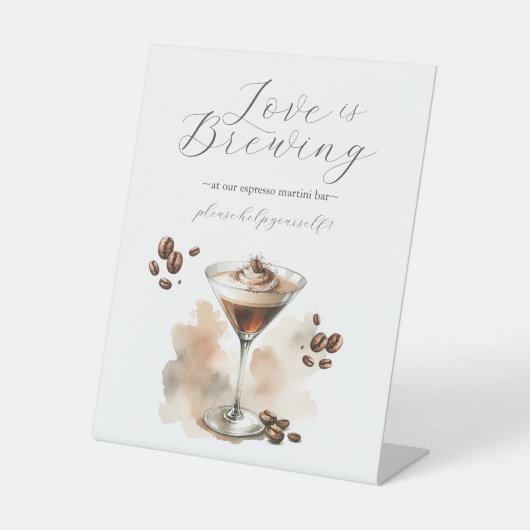 Espresso Martini Party Tabletop Zeichen Sockelschild (Vorderseite)