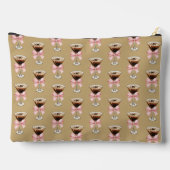 Espresso Martini Pattern Brown Zubehörtasche (Rückseite)