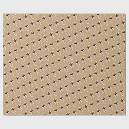 Espresso Martini Pattern Geschenkpapier (Flach)