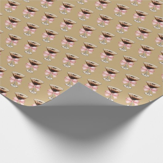 Espresso Martini Pattern Geschenkpapier (Ecke)