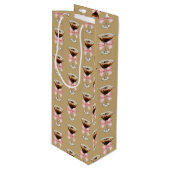 Espresso Martini Pattern Geschenktüte Für Weinflaschen (Vorderseite Schrägansicht)