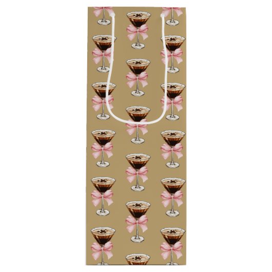 Espresso Martini Pattern Geschenktüte Für Weinflaschen (Vorderseite)