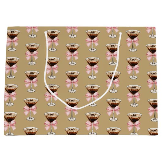 Espresso Martini Pattern Große Geschenktüte (Vorderseite)
