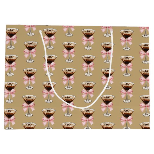 Espresso Martini Pattern Große Geschenktüte (Rückseite)