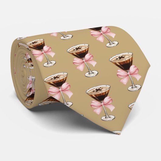 Espresso Martini Pattern Krawatte (Gerollt)