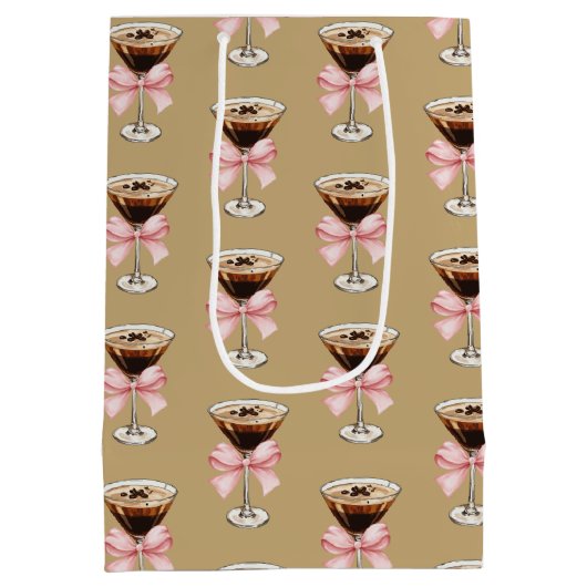 Espresso Martini Pattern Mittlere Geschenktüte (Rückseite)