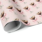 Espresso Martini Pattern Pink Geschenkpapier (Rolleneckpunkt)