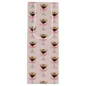 Espresso Martini Pattern Pink Geschenktüte Für Weinflaschen (Vorderseite)