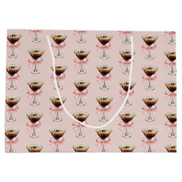 Espresso Martini Pattern Pink Große Geschenktüte