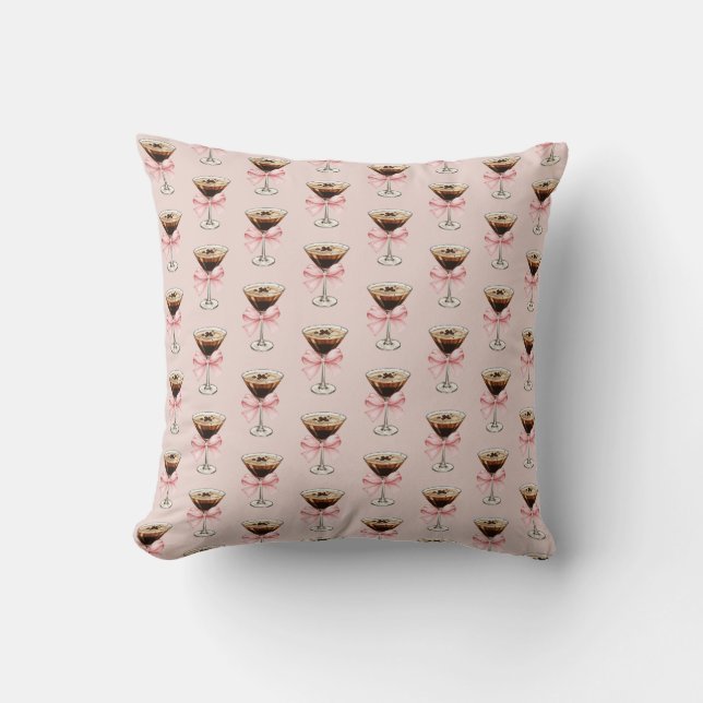 Espresso Martini Pattern Pink Kissen (Vorderseite)