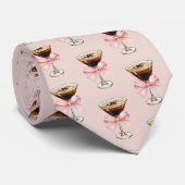 Espresso Martini Pattern Pink Krawatte (Gerollt)