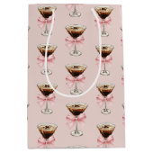 Espresso Martini Pattern Pink Mittlere Geschenktüte (Vorderseite)