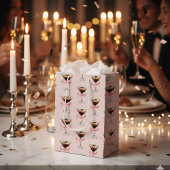 Espresso Martini Pattern Pink Mittlere Geschenktüte
