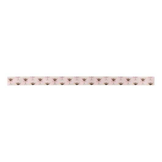 Espresso Martini Pattern Pink Satinband (Vorderseite)