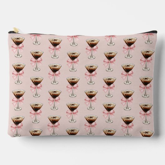 Espresso Martini Pattern Pink Zubehörtasche (Vorderseite)