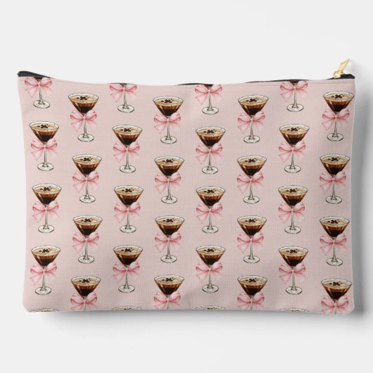 Espresso Martini Pattern Pink Zubehörtasche (Rückseite)