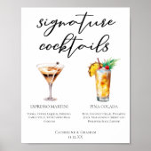 Espresso Martini Pina Colada Cocktails Menü Poster (Vorne)