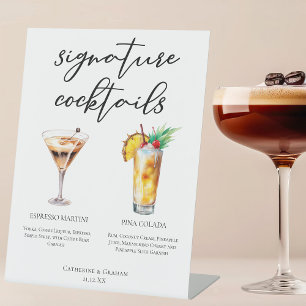Espresso Martini Pina Colada Cocktails Menü Sockelschild