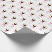 Espresso Martini Pink Bow Cocktail Muster Geschenkpapier (Ecke)