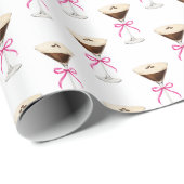 Espresso Martini Pink Bow Cocktail Muster Geschenkpapier (Rolleneckpunkt)