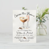 Espresso Martini Prosecco Engagement Party Einladung (Stehend Vorderseite)
