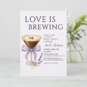 Espresso Martini QR Code Registry Bridal Shower Einladung (Stehend Vorderseite)