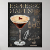 Espresso Martini Recii Chalkboard Cocktail Art Col Poster (Vorne)