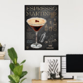 Espresso Martini Recii Chalkboard Cocktail Art Col Poster (Heimbüro)
