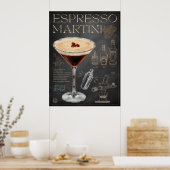 Espresso Martini Recii Chalkboard Cocktail Art Col Poster (Küche)