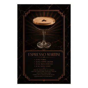 Espresso Martini Rezeptposter Bar Art Poster