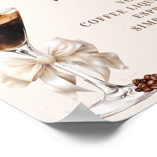 Espresso Martini Signature Cocktail Poster (Ecke)