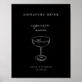 Espresso Martini Signature Drink Wedding Bar Poster (Vorne)