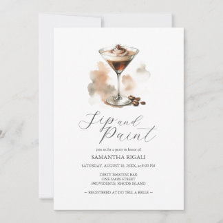 Espresso Martini Sip & Paint Party Einladungen