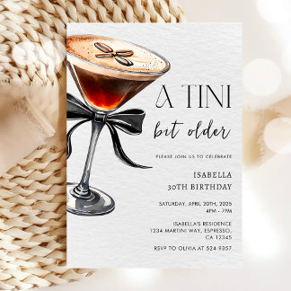 Espresso Martini Tini Bit Ältere Geburtstagsparty Einladung