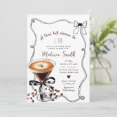Espresso Martini Tini Bit Closer Bridal Shower Einladung (Stehend Vorderseite)