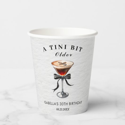 Espresso Martini Tini Bit Older Birthday Party Pappbecher (Rückseite)