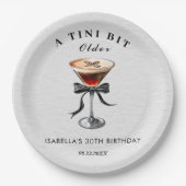 Espresso Martini Tini Bit Older Birthday Party Pappteller (Vorderseite)