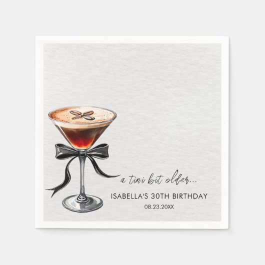 Espresso Martini Tini Bit Older Birthday Party Serviette (Vorderseite)