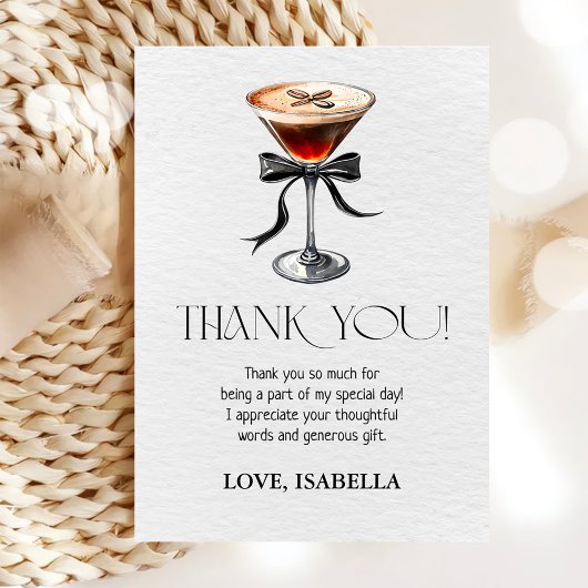 Espresso Martini Tini ein bisschen älter Geburtsta Dankeskarte