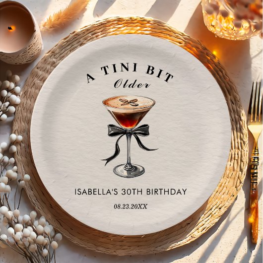 Espresso Martini Tini ein bisschen älter Geburtsta Pappteller