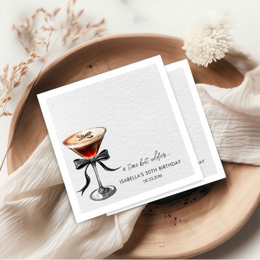 Espresso Martini Tini ein bisschen ältere Geburtst Serviette