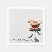 Espresso Martini Tini ein bisschen ältere Geburtst Serviette (Vorderseite)