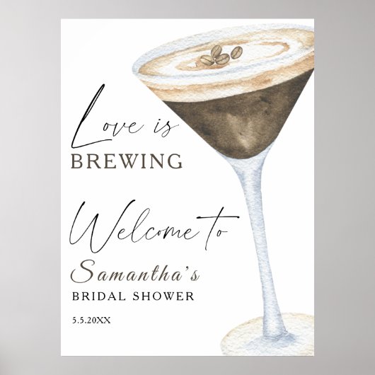 Espresso Martini Welcome Brautparty Poster (Vorne)