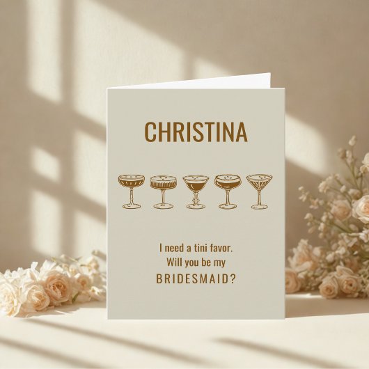 Espresso Martini: "Werden Sie meine Bridesmaid sei Einladung